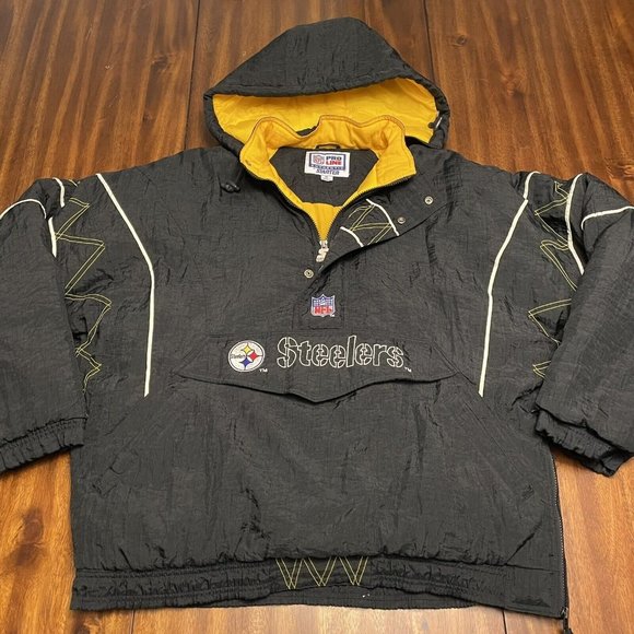 STARTER Other - Vintage Pittsburgh Steelers ProLine Starter Jacket 1/2 Zip Removable Hood Sz XL